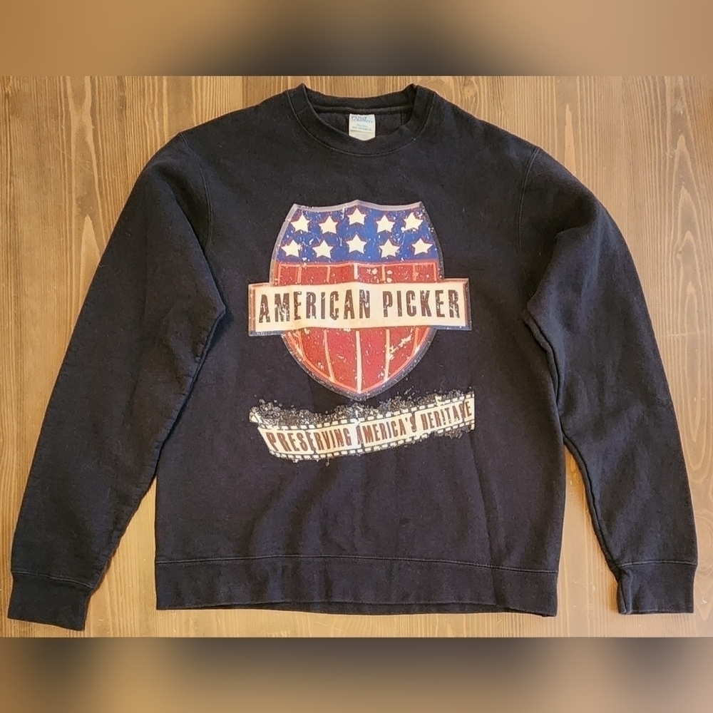 American Pickers Pullover Sweatshirt Preserving America's Heritage Mens Medium